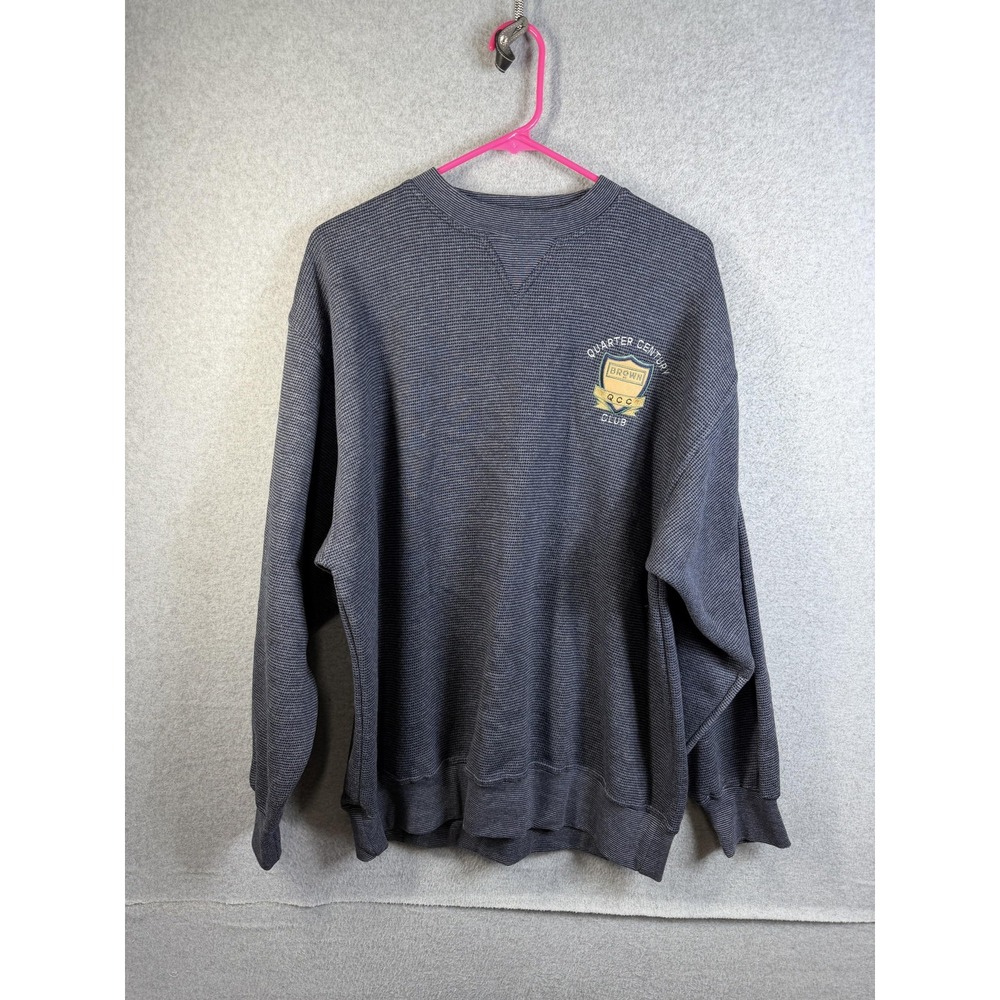 Luna Pier Sweatshirt Mens Large Gray Thermal Knit Quarter Century Brown QCC Club